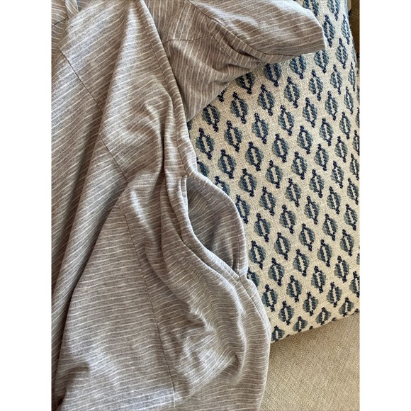 Toad & Co M ORGANIC Cotton Knit Tencel Dress Grey Stripe A Line Fit Flare Midi - Picture 8 of 13